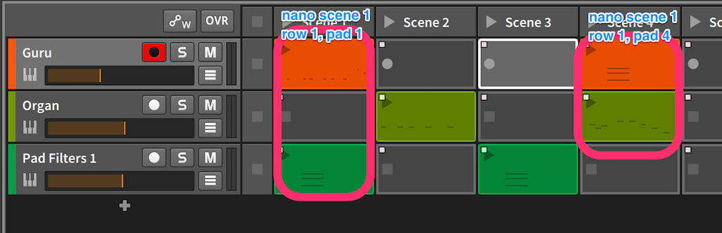 bitwig-nanopad2-scenelaunching